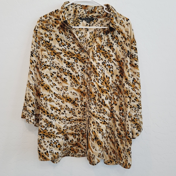 Club Z Collection Tops - 💕 Club Z Collection Cheetah Animal Print Top Size 2X